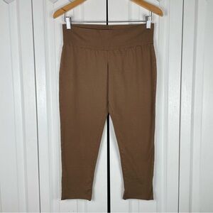 Y2K Green Dragon Low Rise Capri Pull on Pants Womens M Brown Cotton Leggings USA